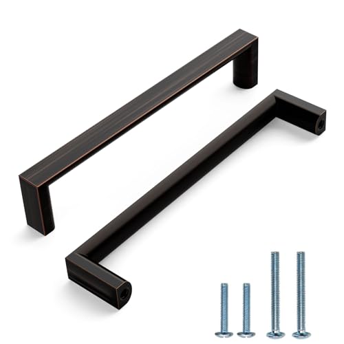 Image of 10 Pack 5 Inch(128mm) Kitchen Cabinet Handles Oil Rubbed Bronze Cabinet Pulls Kitchen Cabinet Hardware Drawer Pulls for Cupboard Wardrobe