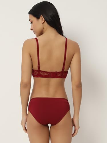 Image of Full Coverage Comfortable Wireless Padded Bra and Hot Panty Set for Women's and Girls