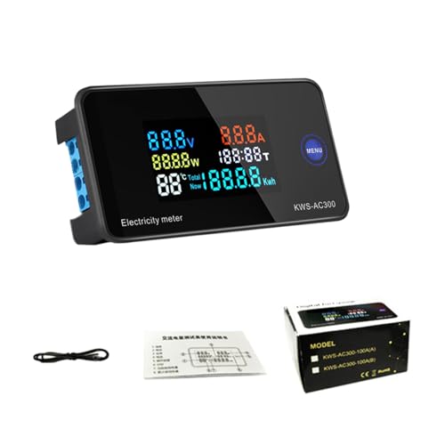 JUYAXIN 安定したAC300電圧&電流測定デバイス クリアLEDディスプレイ電気テスター付き プロ&愛好家向け