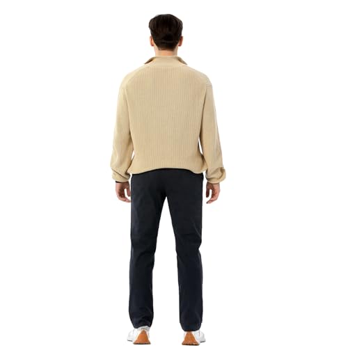 Men's Casual Pants with Thick Fabric Chino Slack Trousers with Pockets Straight Fit Business Stretch Pants3