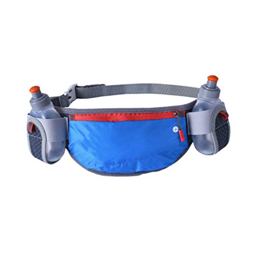 Pochete com suporte para garrafa de água para corrida, esportes, ciclismo, ao ar livre (azul)
