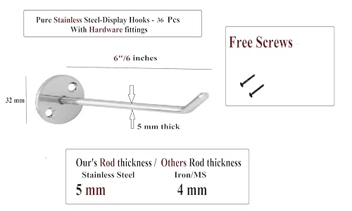 Q1 Beads 36pcs 6 inch Stainless Steel Hooks Silver - Image 4