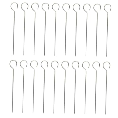 Yardenfun Brochetas de Acero Inoxidable Reutilizables para Barbacoa 20 Piezas 155 CM Diseño Ergonómico para Asar al Aire Libre y Uso Familiar