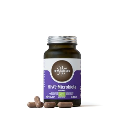 HIFAS DA TERRA - HIFAS-Microbiota Extractos de Hongos Puros de Reishi, Melena de León, Pleurotus y Shiitake para el Bienestar Digestivo con Efecto Prebiótico - Bote 60 Cápsulas