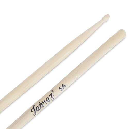 Image of Juarez JRDS100 Wooden Drum Sticks - 5A Size, Maple Wood with Wooden Tips, Durable & Balanced for Drummers (Pair)