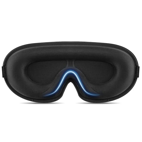 Image of Tobfit Blackout Sleep Mask for Women Men Zero Eye Pressure Eye Mask, Lycra Fabric 3D Ergonomic Design Eye Movement and Eyelash Friendly, Ultra Comfortable Blindfold for Sleeping Black