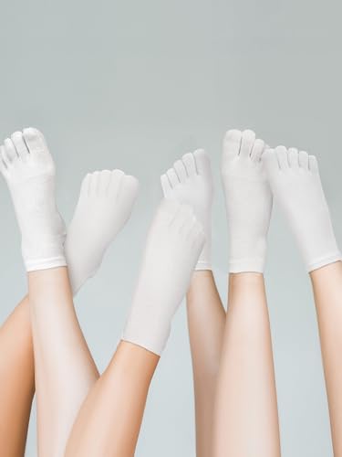 Image of Bencailor 6 /12 /32Pairs Women Toe Socks Five Toe Cotton Socks Ankle Sock with Toes Separated for Women Men Athletic Running