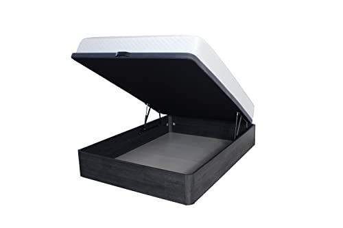 Pack Colchón SuperVisco Florida Medida 180x200. Firmeza Alta, Altura 20 cm. + Canapé abatible (2 uds 90 x 200 cm) de Gran Capacidad, Montaje en Domicilio, Color Gris
