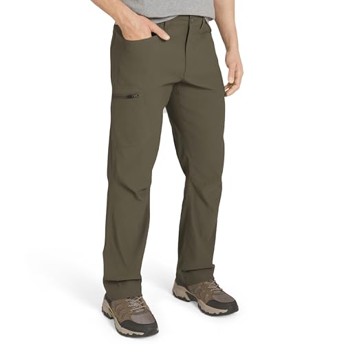 Eddie Bauer Men's Athletic Fit Fixed Waist Active Performance Rainier Pants, Slate Green Rainier, 32W x 32L