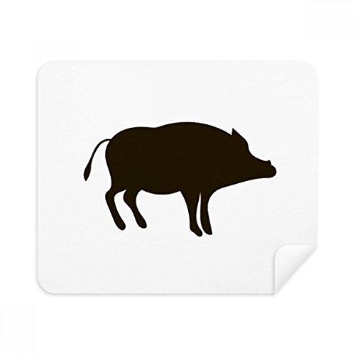 Black Boar Cute Animal Portrayal Cleaning Cloth Screen Cleaner 2pcs Suede Fabric