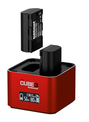 Hähnel - ProCube3 - para Canon - Cargador dúo DSLR - Carga más rápida - Entrada USB Tipo C