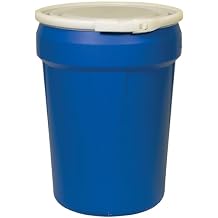 Eagle 30 Gallon Plastic Drum with Lid, Plastic Lever-Lock, 28.5"x21.1", Open Head Lab Pack Drum Made of Durable, Lightweight HDPE, Withstands Weather and Chemicals, Made in USA, Blue, 1601B