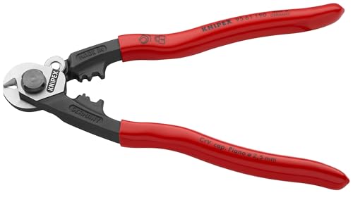 KNIPEX Drahtseilschere geschmiedet mit Kunststoff überzogen 190 mm, 95 61 190