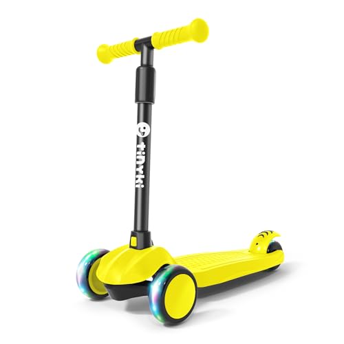 TINYKI Patinete Niño 2 Años a 6 - Altura Ajustable con Ruedas Luces LED - Scooter Niño 3 Ruedas - Patineta Infantil para Niños y Niñas