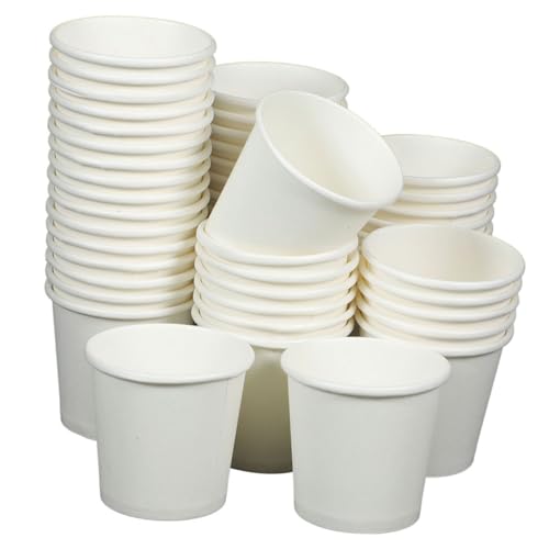 CIYODO 200 Piezas Vasos de Papel Blancos Desechables para Espresso y Bebidas Pequeñas Paquete de Unidades para Oficina y Eventos Diseño Práctico y Compacto para Bebidas Calientes y Frías