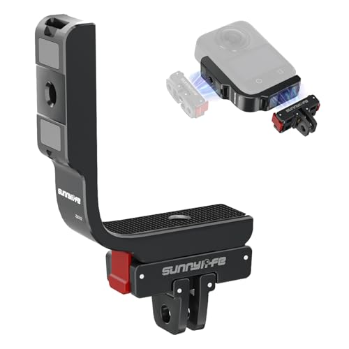 DJI OSMO 360 縦横マウント OSMO 360 適応磁気マウント 磁気クイックリリースベース 拡張ブラケット縦横Lブラケット L型縦水平用1/4ネジ付き 1/4ネジ穴 三脚用金属製折りたたみ式 OSMO 360アクセサリー