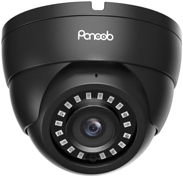 PANOOB 5MP PoE Turret Security Camera Outdoor Indoor - 110° Wide Angle 100ft Night Vision Human Detection