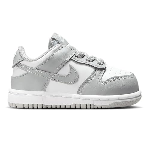 Nike Dunk Low Baby/Toddler Shoes (FB9107-123, White/White/Light Smoke Grey)4