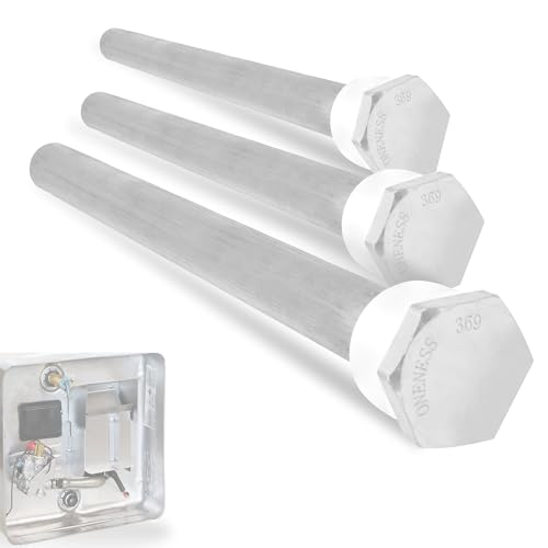 ONENESS 369 RV Water Heater Anode Rod - 3-Pack, 3-Year Warranty - 9.25' x 3/4” NPT - Premium Magnesium Anode Rod for RV Hot Water Heater, Compatible with Suburban SW6DE, SW10DE, SW12DE Models