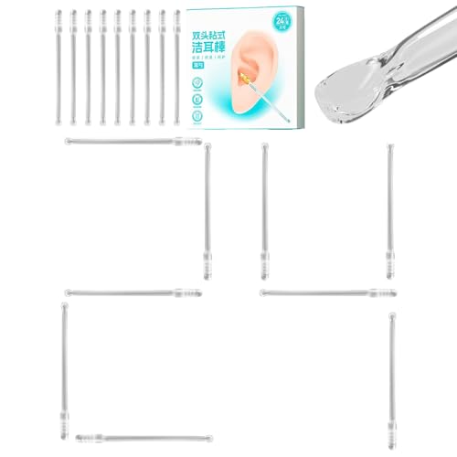 Lpsdssre 耳垢除去スティック - ソフト ダブルヘッド クリーニングツール - 安全な耳かきスプーン 耳かきスティック | 個人ケア用 シニア用 子供用 ペット用 家庭用 日常用 寝室用 オフィス用 旅行用 シャワー用 水泳用