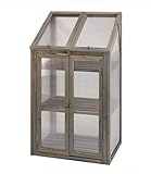 Garden Mile Wooden Mini Cold Frame Small Garden Greenhouse Growing Plant Protection Waterproof Weather Resistant Suitable for Outdoor Vegetables, Flowers and Seed Germination (Tall Grey)