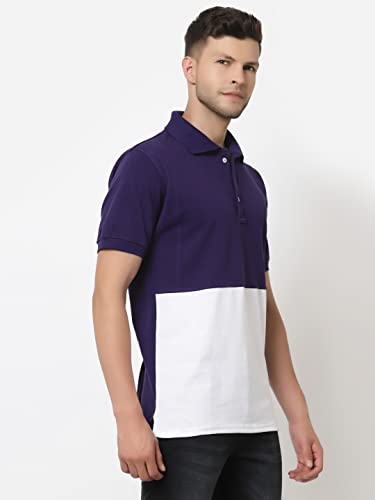 Image of UZARUS Mens Solid Cotton Regular Fit Polo T-Shirt