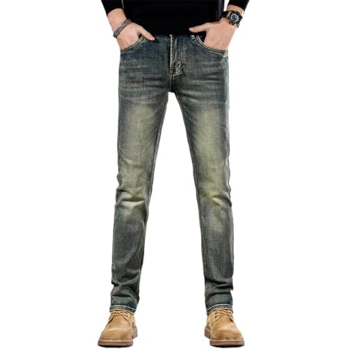 Men's Autumn and Winter Retro Straight-Leg Casual Jeans