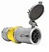 Hubbell Wiring Systems M5200CS1 Ship-to-Shore Metallic Watertight Connector Body with Wing Nut-Secured Lid, 4 Pole, 5 Wire, 200 Amps, 600V AC/250V DC, 50-400 Hz, Gray/Yellow
