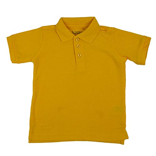 Classic School Uniform Baby Boys Short Sleeve Pique Polo Gold Size 3T