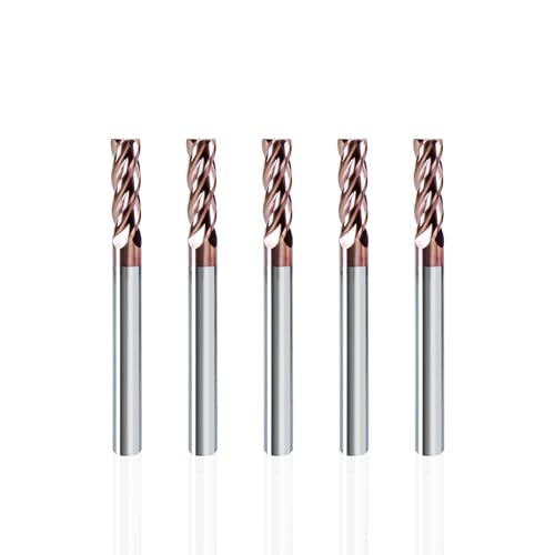 NZ 3/16" 4-Flute Square End Mill, TiSiN-Coated Carbide (HRC55) — for Machining Hardened Steel, Alloy Steels & Cast Iron | 5-Pack
