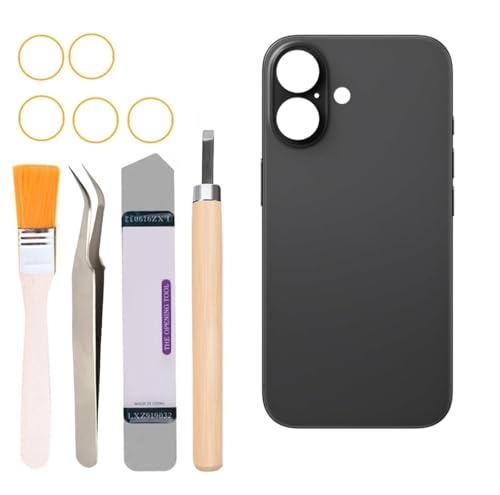 Vitre de rechange iPhone 16 compatible tous opérateurs avec outils réparation vitre avant noire