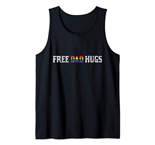 Rainbow Free Dad Hugs Family Pride Gay LGBTQ Padre Camiseta sin Mangas