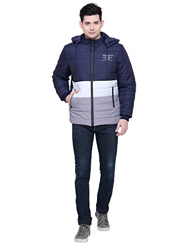Image of Full Sleeve Nylon Quilted Hooded Jacket for Men