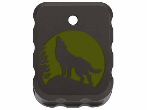 NDZ Performance Brass Magazine Base Plate for Canik TP9 – Armor Black Cerakote Finish – Laser Engraved – Fits TP9SF, TP9SFX, TP9 Elite SC – ODG Fill – Wolf Moon