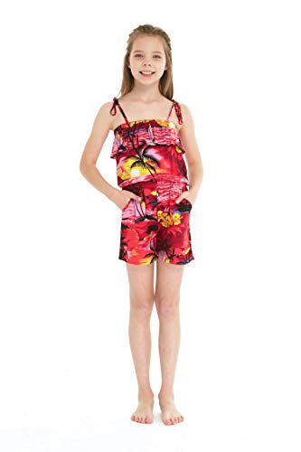 Image of Hawaii Hangover Family Matching Hawaiian Clothes, Sunset Red | Family matching Hawaiian outfits, Sunset Red, lightweight rayon, machine washable, tropical floral print, luaus, cruises
