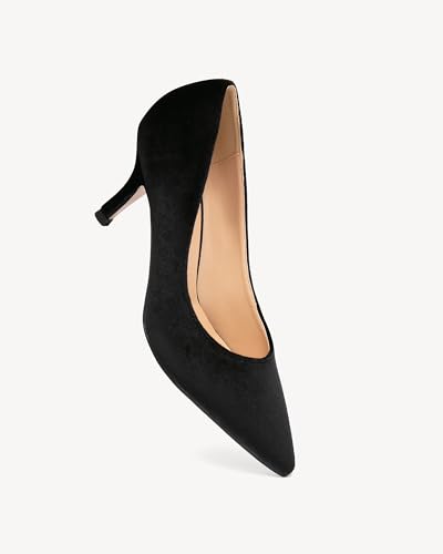 Women's Velvet Low High Heels - Solid Color Elegant Dress Pumps for Wedding, Parties & Daily Work3