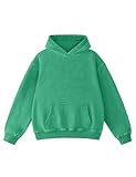 Hatant Oversized Hoodie Sweatshirts for Women Couples Heavyweight Hoodies Pullover Vintage Acid Wash Sweaters Hoodies with Pocket Women's Fashion Hoodies Sweatshirts 2026 Sap green-M