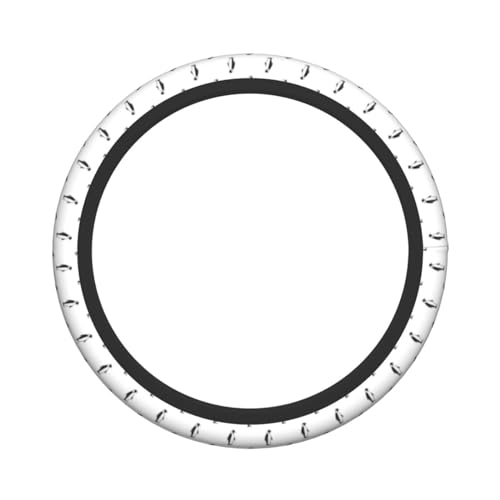 Stretch Steering Wheel Cover Penguin Black Printed Fabric Steering Wheel Cover Steering Wheel Protective Cover Auto Parts Car Interior