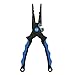 Mustad Aluminum Fishing Plier w/Sheath, Stainless Steel Jaws, Tungsten Carbide Cutter, Blue