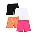 Girls Cotton Biker Short 4 Pack Cartwheel Dance Shorts Kids Cotton Athletic Under Dress (Light Pink, 7-8 Years)