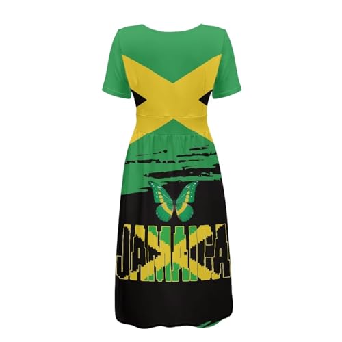 Image of Women's Summer Formal Dresses Short Sleeve Wrap V Neck Dresses Bridesmaid Wedding Guest Dress with Pockets