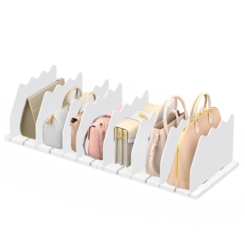 Ronlap Organizador de armario, divisor de carteras, sistemas de armario empotrado, separadores de almacenamiento ajustables para escritorio, dormitorio, oficina, cocina, baño, 8 unidades, color blanco