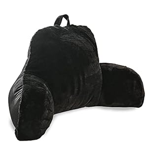 Btargot Reading Pillow Bed Wedge Large Adult Backrest Lounge Cushion with Arms | Back Support for Sitting Up in Bed Black