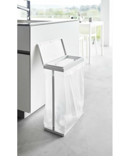 Yamazaki soporte para bolsa de basura con tapa 45 L blanco miniatura 5