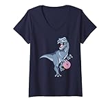 donna dinosauro donut dino donnut natale bambini trex zucchero dnut maglietta con collo a v
