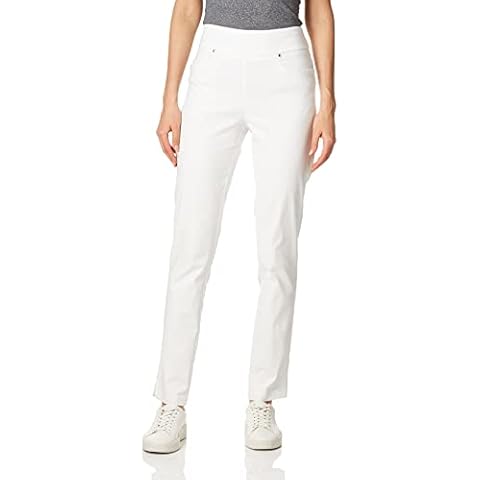 PGA TOUR Damen Überziehen mit Bauchkontrolle Golfhose, Helles Weiß, S Cover