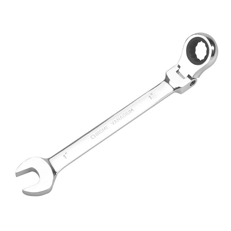 Image of FLZOSPER 1'' SAE Flex-Head Gear Wrench,Box End Head 72-Tooth Ratcheting Combination Wrench Spanner