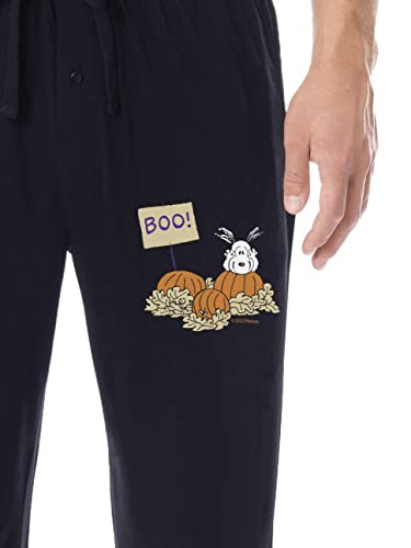 Peanuts Mens' Halloween Pumpkin Snoopy Boo! Character Classic Sleep Pajama Pants2
