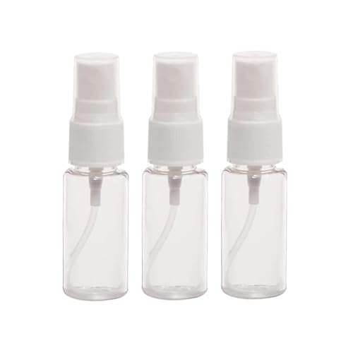 Nazeauf 3PCS Travel Spray Bottle - 20ml Mini Spray Bottle, Clear Plastic, Leak Proof, Reusable, Refillable, Shut-off Valve, Fine Mist, Portable Size, Suitable for Make-up, Skincare, Cleaning, Perfume
