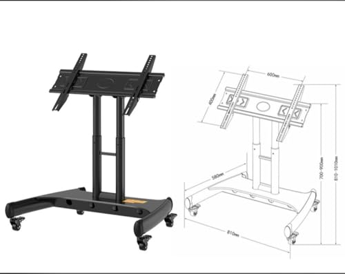 Image of AUDIOVAN Low Height Director Trolly Monitor Cart with Wheels for 32-65 inch Flat Curved Screen TV, LED LCD, Height Adjustable, 90Adjustable Viewing Angle Model : FD-602S